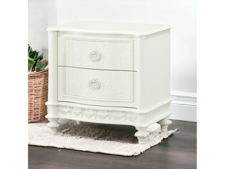 Dorothy Ivory Nightstand W/2 Drawers - Ornate Home