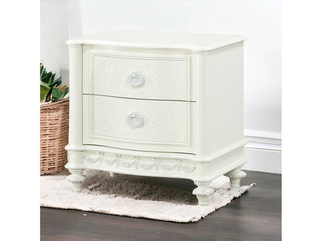 Dorothy Ivory Nightstand W/2 Drawers - Ornate Home