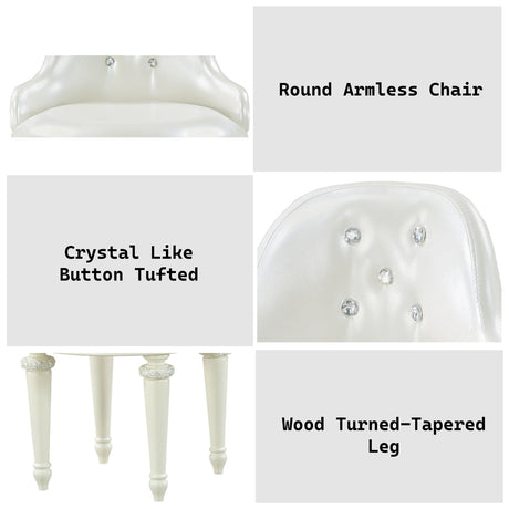 Dorothy Ivory Vanity Chair W/Swivel - Ornate Home