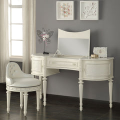 Dorothy Ivory Vanity Chair W/Swivel - Ornate Home
