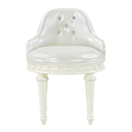 Dorothy Ivory Vanity Chair W/Swivel - Ornate Home