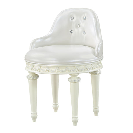 Dorothy Ivory Vanity Chair W/Swivel - Ornate Home