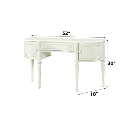 Dorothy Ivory Vanity Desk & Mirror - Ornate Home