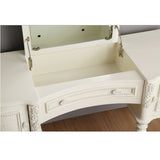 Dorothy Ivory Vanity Desk & Mirror - Ornate Home