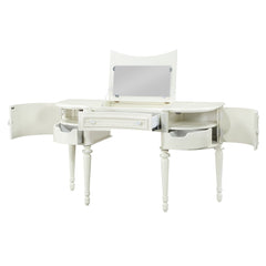 Dorothy Ivory Vanity Desk & Mirror - Ornate Home
