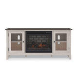 Dorrinson Antique White & Gray 60" TV Stand - Ornate Home