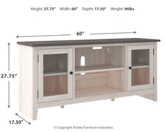 Dorrinson Antique White & Gray 60" TV Stand - Ornate Home