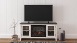 Dorrinson Black 60" TV Stand W/ Electric Fireplace (Online Special Price) - Ornate Home