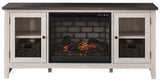 Dorrinson Black 60" TV Stand W/ Electric Fireplace - Ornate Home