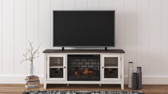 Dorrinson Black 60" TV Stand W/ Electric Fireplace - Ornate Home