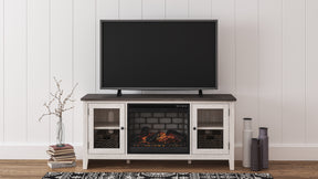Dorrinson Black 60" TV Stand W/ Electric Fireplace - Ornate Home