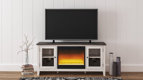 Dorrinson Black 60" TV Stand with Electric Fireplace (Online Special Price) - Ornate Home