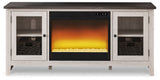 Dorrinson Black 60" TV Stand with Electric Fireplace (Online Special Price) - Ornate Home