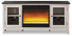Dorrinson Black 60" TV Stand with Electric Fireplace - Ornate Home