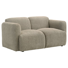 Dorset Brown 2-piece Upholstered Round Track Arm Sofa Set - Ornate Home