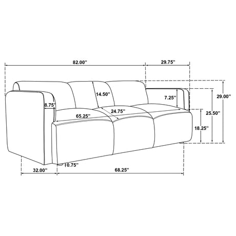 Dorset Brown 2-piece Upholstered Round Track Arm Sofa Set - Ornate Home