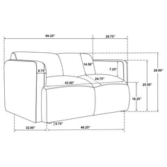 Dorset Brown 2-piece Upholstered Round Track Arm Sofa Set - Ornate Home