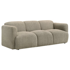Dorset Brown 3-piece Upholstered Round Track Arm Sofa Set - Ornate Home
