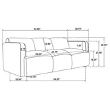 Dorset Brown 3-piece Upholstered Round Track Arm Sofa Set - Ornate Home