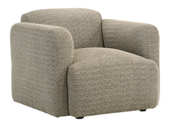 Dorset Brown Fabric Upholstered Round Track Arm Accent Chair - Ornate Home