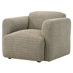 Dorset Brown Fabric Upholstered Round Track Arm Accent Chair - Ornate Home