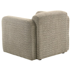 Dorset Brown Fabric Upholstered Round Track Arm Accent Chair - Ornate Home