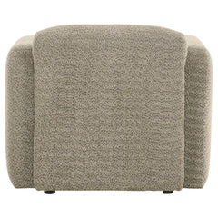 Dorset Brown Fabric Upholstered Round Track Arm Accent Chair - Ornate Home