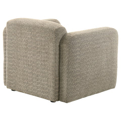 Dorset Brown Fabric Upholstered Round Track Arm Accent Chair - Ornate Home