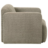 Dorset Brown Fabric Upholstered Round Track Arm Accent Chair - Ornate Home