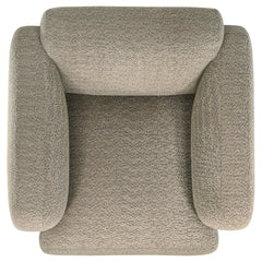 Dorset Brown Fabric Upholstered Round Track Arm Accent Chair - Ornate Home