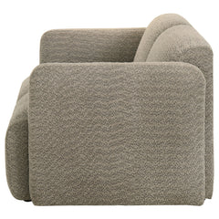 Dorset Brown Fabric Upholstered Round Track Arm Loveseat - Ornate Home