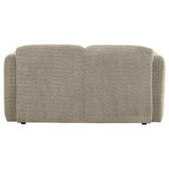 Dorset Brown Fabric Upholstered Round Track Arm Loveseat - Ornate Home