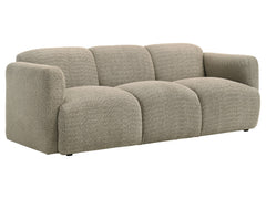 Dorset Brown Fabric Upholstered Round Track Arm Sofa - Ornate Home