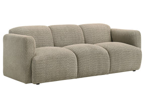Dorset Brown Fabric Upholstered Round Track Arm Sofa - Ornate Home