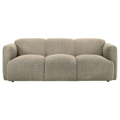 Dorset Brown Fabric Upholstered Round Track Arm Sofa - Ornate Home