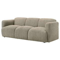 Dorset Brown Fabric Upholstered Round Track Arm Sofa - Ornate Home