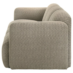 Dorset Brown Fabric Upholstered Round Track Arm Sofa - Ornate Home
