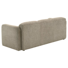 Dorset Brown Fabric Upholstered Round Track Arm Sofa - Ornate Home