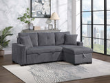 Dorset Dark Gray Pull Out Sofa Bed w/ Reversible Storage Chaise - Ornate Home