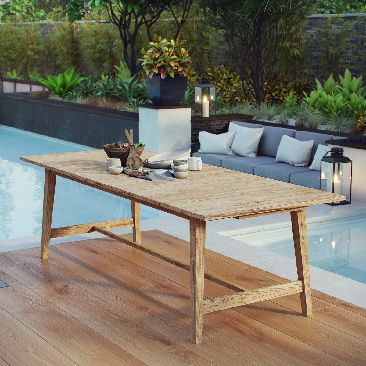 Dorset Natural Outdoor Patio Teak Dining Table - Ornate Home