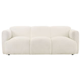Dorset White 2-piece Upholstered Round Track Arm Sofa Set - Ornate Home