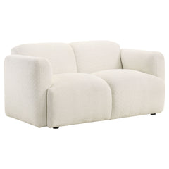 Dorset White 2-piece Upholstered Round Track Arm Sofa Set - Ornate Home