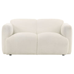 Dorset White 2-piece Upholstered Round Track Arm Sofa Set - Ornate Home