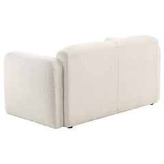Dorset White 2-piece Upholstered Round Track Arm Sofa Set - Ornate Home