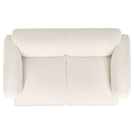 Dorset White 2-piece Upholstered Round Track Arm Sofa Set - Ornate Home