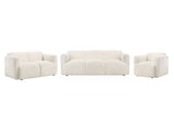 Dorset White 3-piece Upholstered Round Track Arm Sofa Set - Ornate Home