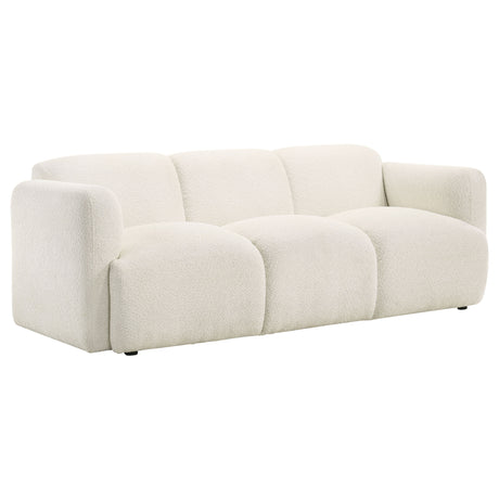 Dorset White 3-piece Upholstered Round Track Arm Sofa Set - Ornate Home
