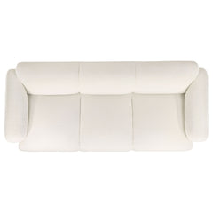 Dorset White 3-piece Upholstered Round Track Arm Sofa Set - Ornate Home