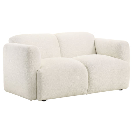 Dorset White 3-piece Upholstered Round Track Arm Sofa Set - Ornate Home