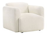 Dorset White Fabric Upholstered Round Track Arm Accent Chair - Ornate Home